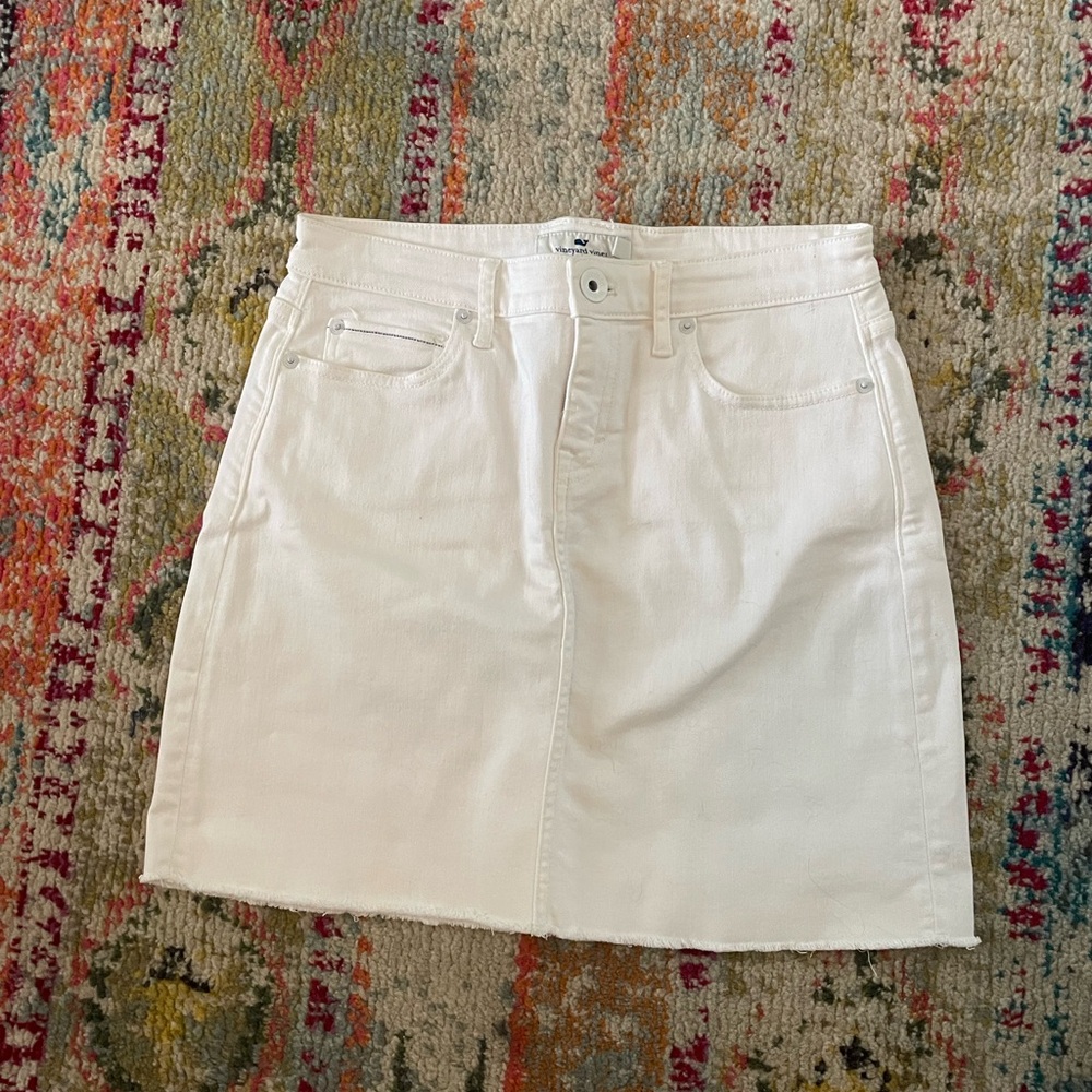 Vineyard Vines White Denim Mini Skirt